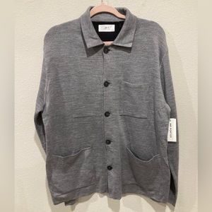 NWT Mr. Porter: Mens Large Gray Button-Up Luxury Fall Designer Cardigan